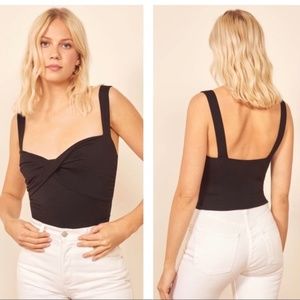 Reformation Anine Cross Front Top Black Size Small